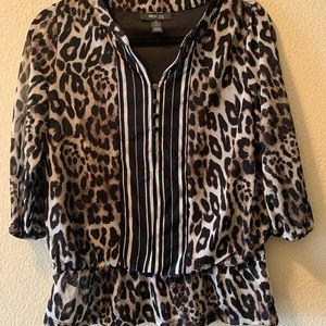 EUC- Style & Co petite animal print blouse. Size petite small.